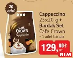CAFE CROWN CAPPUCCİNO 25 X 20G + BARDAK SET CAFE CROWN CAPPUCCİNO 25 X 20G + BARDAK SET
